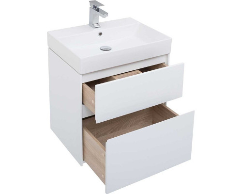 Приобрести Тумба с раковиной Aquanet Бруклин 60 212596 подвесная Белая в магазине сантехники Santeh-Crystal.ru