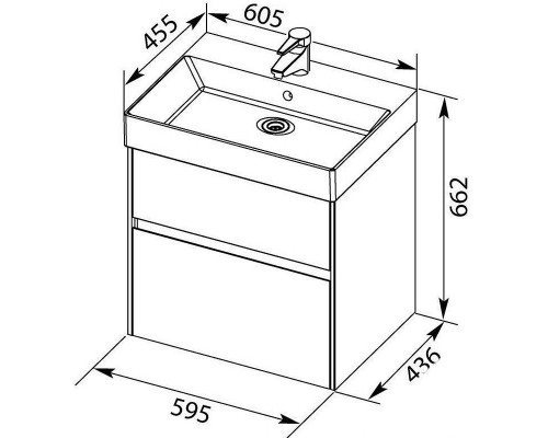 Приобрести Тумба с раковиной Aquanet Бруклин 60 212596 подвесная Белая в магазине сантехники Santeh-Crystal.ru