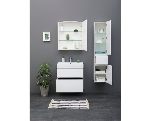 Купить Тумба с раковиной Aquanet Бруклин 70 212597 подвесная Белая в магазине сантехники Santeh-Crystal.ru