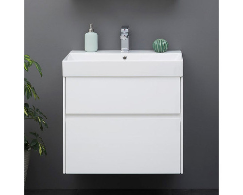 Купить Тумба с раковиной Aquanet Бруклин 70 212597 подвесная Белая в магазине сантехники Santeh-Crystal.ru