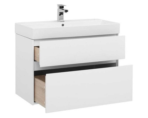 Приобрести Тумба с раковиной Aquanet Бруклин 85 212598 подвесная Белая в магазине сантехники Santeh-Crystal.ru