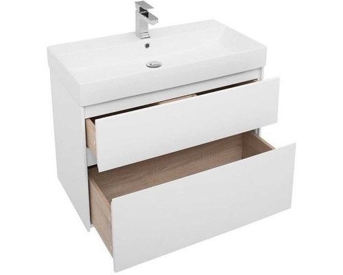 Приобрести Тумба с раковиной Aquanet Бруклин 85 212598 подвесная Белая в магазине сантехники Santeh-Crystal.ru