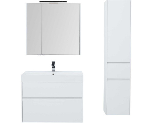 Приобрести Тумба с раковиной Aquanet Бруклин 85 212598 подвесная Белая в магазине сантехники Santeh-Crystal.ru