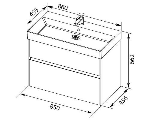 Приобрести Тумба с раковиной Aquanet Бруклин 85 212598 подвесная Белая в магазине сантехники Santeh-Crystal.ru