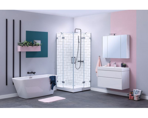 Приобрести Тумба с раковиной Aquanet Бруклин 85 212598 подвесная Белая в магазине сантехники Santeh-Crystal.ru