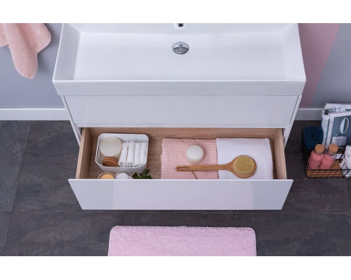 Приобрести Тумба с раковиной Aquanet Бруклин 85 212598 подвесная Белая в магазине сантехники Santeh-Crystal.ru