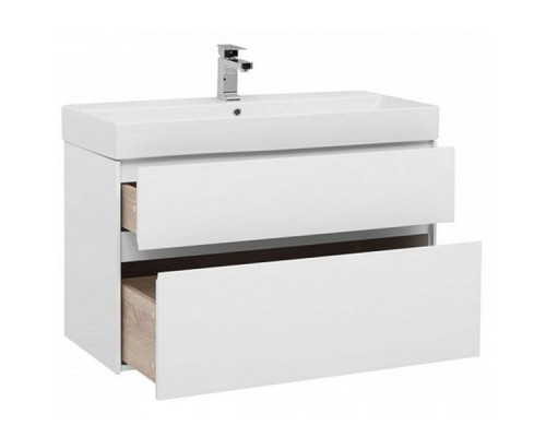 Приобрести Тумба под раковину Aquanet Бруклин 100 203961 подвесная Белая в магазине сантехники Santeh-Crystal.ru