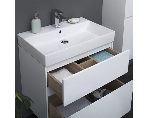 Заказать Тумба под раковину Aquanet Бруклин 60 203958 подвесная Белая 203958 в магазине сантехники Santeh-Crystal.ru