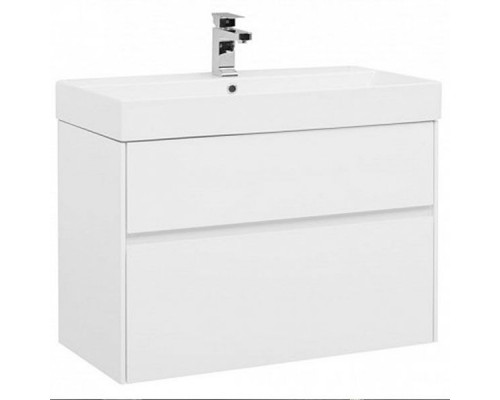 Купить Тумба под раковину Aquanet Бруклин 85 подвесная Белая 203960 в магазине сантехники Santeh-Crystal.ru
