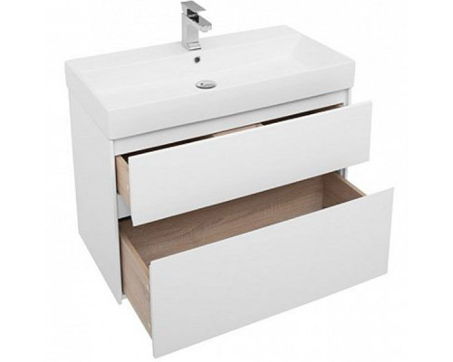 Купить Тумба под раковину Aquanet Бруклин 85 подвесная Белая 203960 в магазине сантехники Santeh-Crystal.ru