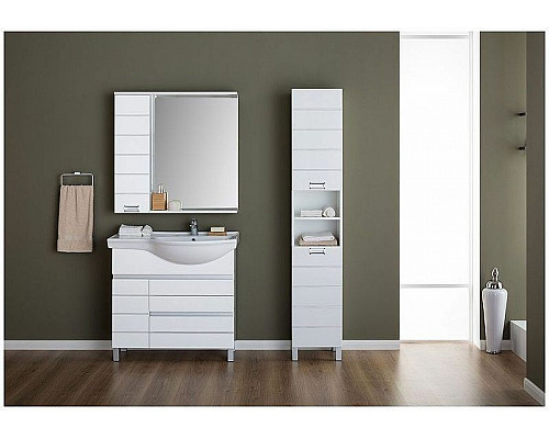 Приобрести Шкаф пенал Aquanet Доминика 35 R 170802 Белый в магазине сантехники Santeh-Crystal.ru