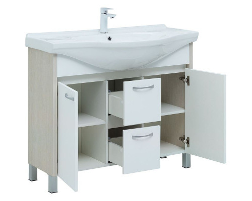 Заказать Тумба под раковину Aquanet Донна 100 274164 Белый дуб Белая в магазине сантехники Santeh-Crystal.ru