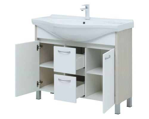 Заказать Тумба под раковину Aquanet Донна 100 274164 Белый дуб Белая в магазине сантехники Santeh-Crystal.ru