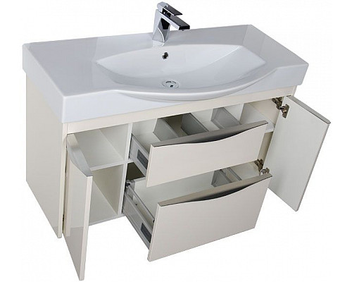 Заказать Тумба под раковину Aquanet Франка 105 183055 подвесная Белая в магазине сантехники Santeh-Crystal.ru