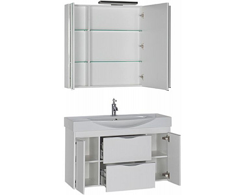 Заказать Тумба под раковину Aquanet Франка 105 183055 подвесная Белая в магазине сантехники Santeh-Crystal.ru