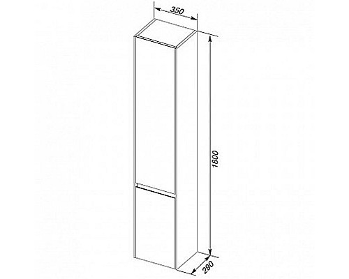 Заказать Шкаф пенал Aquanet Гласс 35 L 249946 подвесной Белый в магазине сантехники Santeh-Crystal.ru