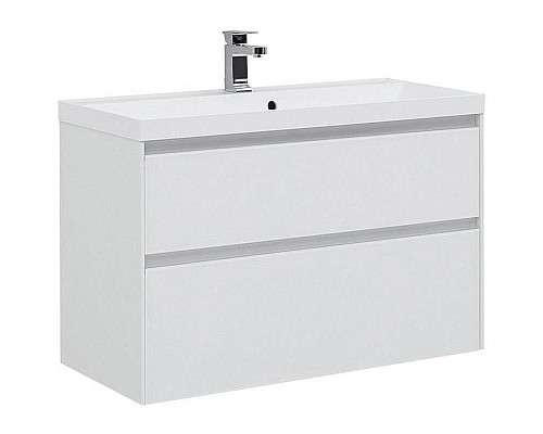 Приобрести Тумба под раковину Aquanet Гласс 100 235664 подвесная Белая в магазине сантехники Santeh-Crystal.ru