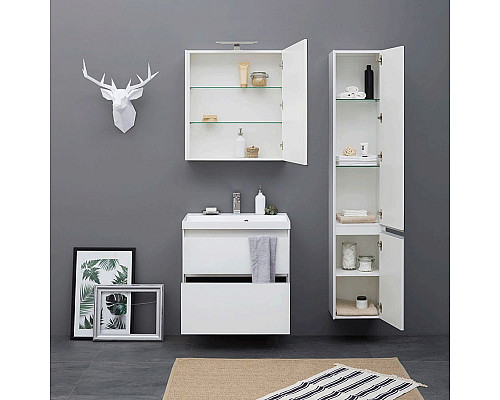 Заказать Тумба под раковину Aquanet Гласс 60 196961 подвесная Белая в магазине сантехники Santeh-Crystal.ru