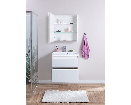 Заказать Тумба под раковину Aquanet Гласс 60 196961 подвесная Белая в магазине сантехники Santeh-Crystal.ru