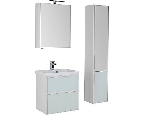 Заказать Тумба под раковину Aquanet Гласс 60 196961 подвесная Белая в магазине сантехники Santeh-Crystal.ru