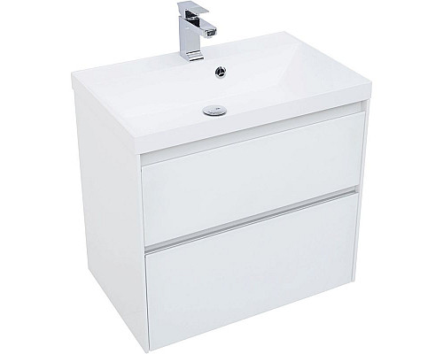 Заказать Тумба под раковину Aquanet Гласс 70 206700 подвесной Белая в магазине сантехники Santeh-Crystal.ru