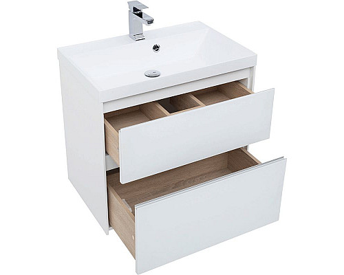 Заказать Тумба под раковину Aquanet Гласс 70 206700 подвесной Белая в магазине сантехники Santeh-Crystal.ru