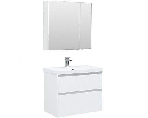 Купить Тумба под раковину Aquanet Гласс 80 238361 подвесной Белая в магазине сантехники Santeh-Crystal.ru