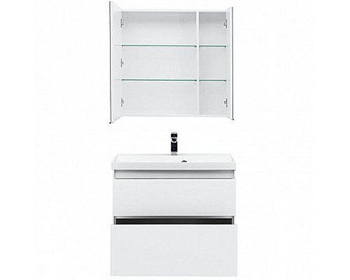 Купить Тумба под раковину Aquanet Гласс 80 238361 подвесной Белая в магазине сантехники Santeh-Crystal.ru