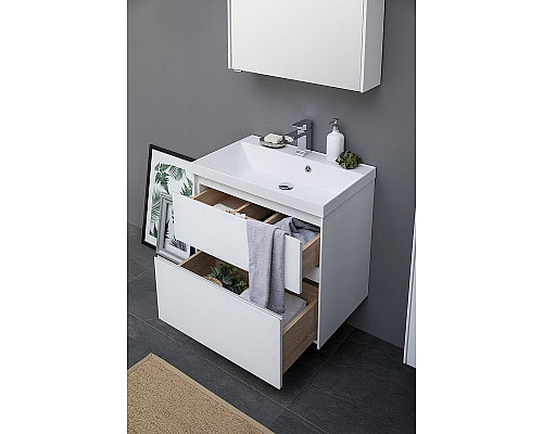 Купить Тумба под раковину Aquanet Гласс 80 238361 подвесной Белая в магазине сантехники Santeh-Crystal.ru