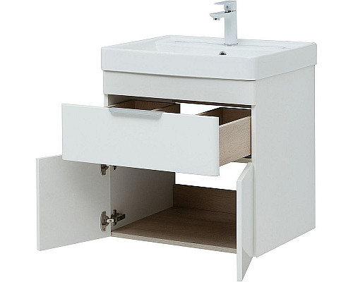 Приобрести Тумба под раковину Aquanet Ирис new 60 310148 подвесная Белая глянцевая в магазине сантехники Santeh-Crystal.ru