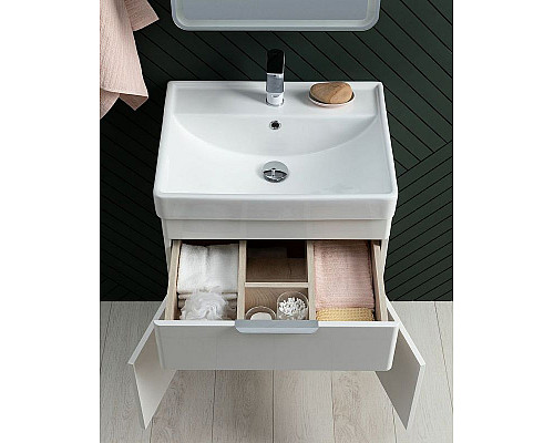 Приобрести Тумба под раковину Aquanet Ирис new 60 310148 подвесная Белая глянцевая в магазине сантехники Santeh-Crystal.ru