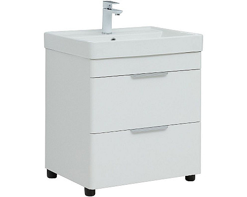 Приобрести Тумба под раковину Aquanet Ирис new 60 310152 Белая глянцевая в магазине сантехники Santeh-Crystal.ru
