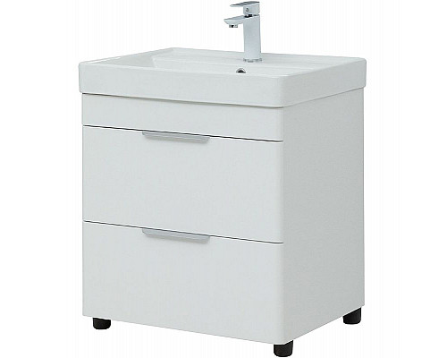 Приобрести Тумба под раковину Aquanet Ирис new 60 310152 Белая глянцевая в магазине сантехники Santeh-Crystal.ru