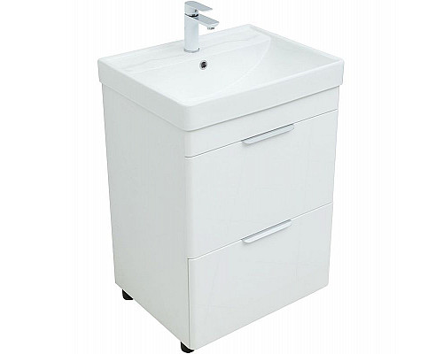 Приобрести Тумба под раковину Aquanet Ирис new 60 310152 Белая глянцевая в магазине сантехники Santeh-Crystal.ru
