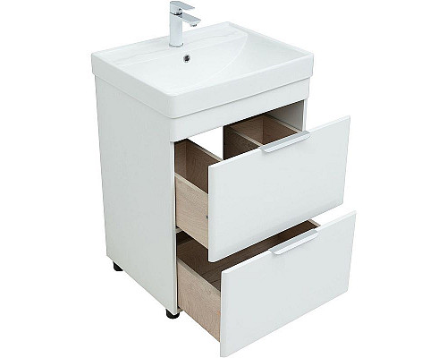 Приобрести Тумба под раковину Aquanet Ирис new 60 310152 Белая глянцевая в магазине сантехники Santeh-Crystal.ru