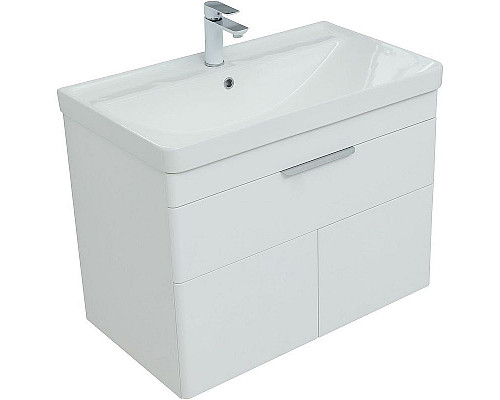 Купить Тумба под раковину Aquanet Ирис new 80 310150 подвесная Белая глянцевая в магазине сантехники Santeh-Crystal.ru