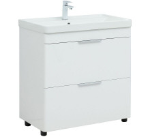 Тумба под раковину Aquanet Ирис new 80 310154 Белая глянцевая