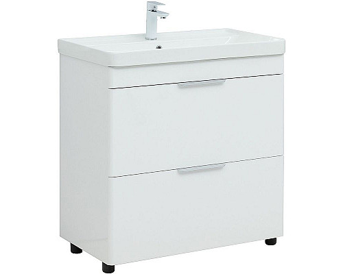 Заказать Тумба под раковину Aquanet Ирис new 80 310154 Белая глянцевая в магазине сантехники Santeh-Crystal.ru