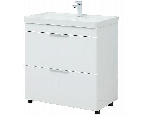 Заказать Тумба под раковину Aquanet Ирис new 80 310154 Белая глянцевая в магазине сантехники Santeh-Crystal.ru