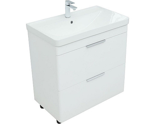 Заказать Тумба под раковину Aquanet Ирис new 80 310154 Белая глянцевая в магазине сантехники Santeh-Crystal.ru