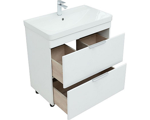 Заказать Тумба под раковину Aquanet Ирис new 80 310154 Белая глянцевая в магазине сантехники Santeh-Crystal.ru