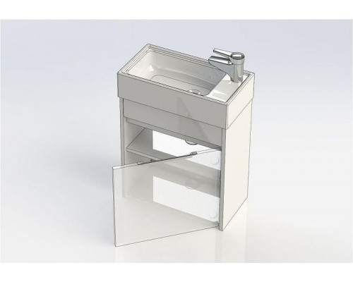 Заказать Тумба с раковиной Aquanet Лидс 50 213042 подвесная Эвкалипт мистери в магазине сантехники Santeh-Crystal.ru