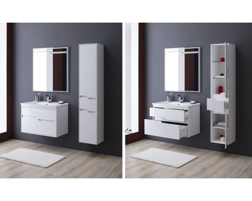 Купить Шкаф пенал Aquanet Модена 35 L 218461 подвесной Белый глянец в магазине сантехники Santeh-Crystal.ru