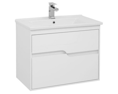 Приобрести Тумба под раковину Aquanet Модена 75 198486 подвесная Белый глянец в магазине сантехники Santeh-Crystal.ru