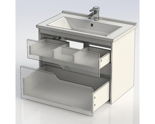 Приобрести Тумба под раковину Aquanet Модена 75 198486 подвесная Белый глянец в магазине сантехники Santeh-Crystal.ru