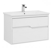 Тумба под раковину Aquanet Модена 85 196965 подвесная Белый глянец