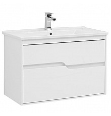 Тумба под раковину Aquanet Модена 85 196965 подвесная Белый глянец