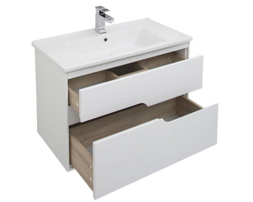 Заказать Тумба под раковину Aquanet Модена 85 196965 подвесная Белый глянец в магазине сантехники Santeh-Crystal.ru