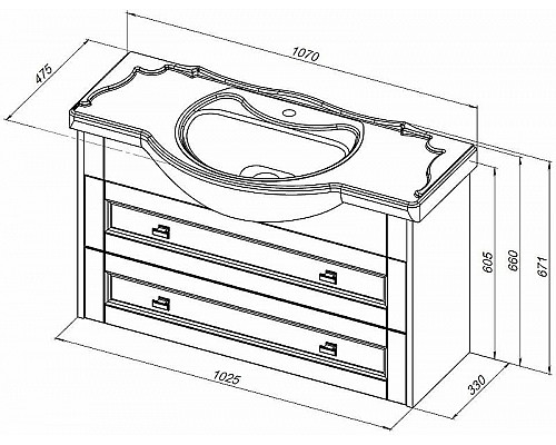 Купить Тумба под раковину Aquanet Монте 105 303999 подвесная Белая матовая в магазине сантехники Santeh-Crystal.ru
