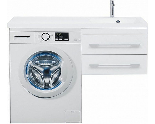 Купить Тумба с раковиной Aquanet Нота 120 R 240161 подвесная Белая в магазине сантехники Santeh-Crystal.ru